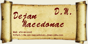 Dejan Macedonac vizit kartica